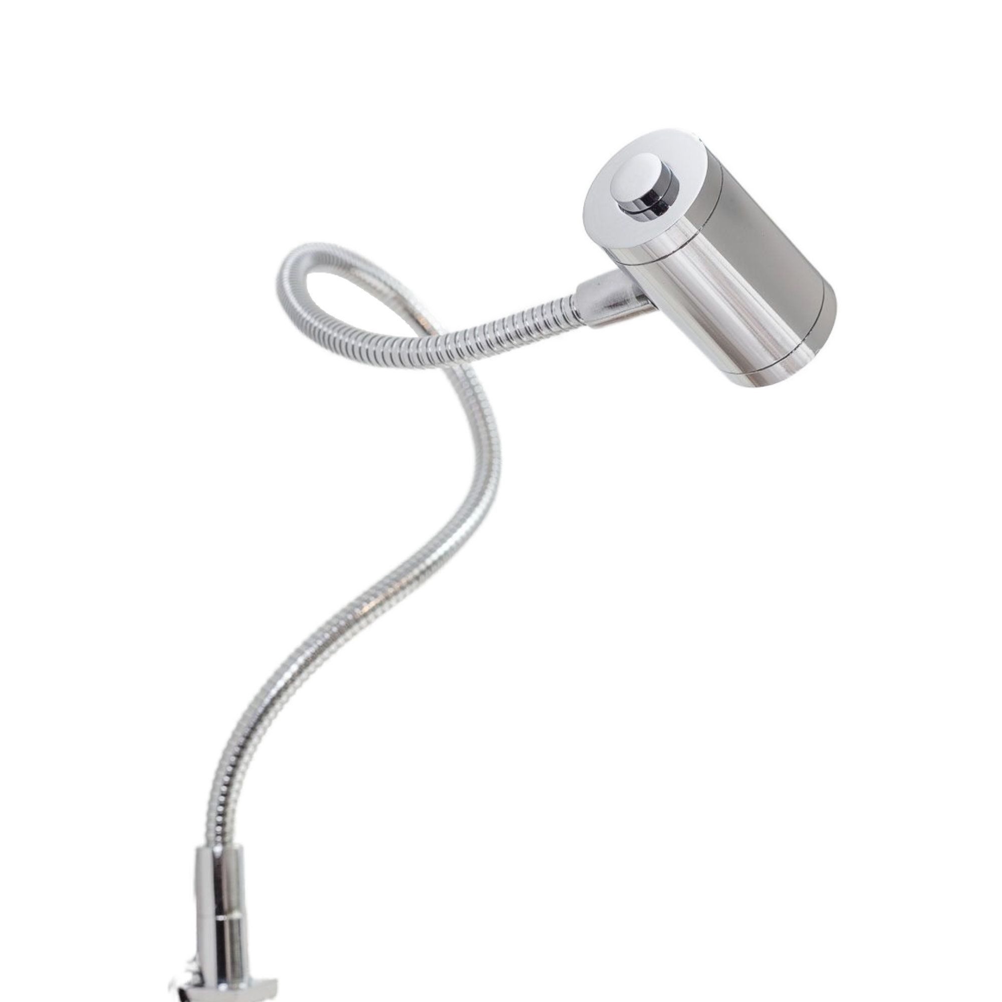 kalb Bettleuchte 3W LED Leseleuchte Nachttischlampe Bettlampe Leselampe verchromt, warmweiß