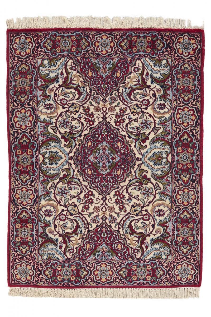 Orientteppich Isfahan Seidenkette 69x92 Handgeknüpfter Orientteppich, Nain Trading, rechteckig, Höhe: 8 mm