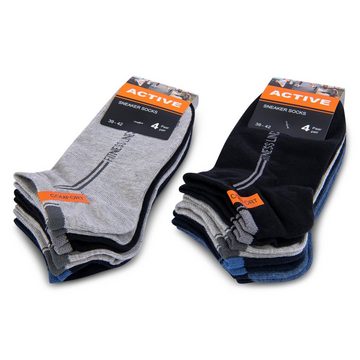 sockenkauf24 Sneakersocken 8 I 12 I 20 Paar SPORT Sneaker Socken Herren Baumwolle (16777, 8-Paar, 35-38) Atmungsaktiv - 16777 WP