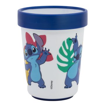 Disney Kindergeschirr-Set Disney Stitch Kinder Geschirr-Set 3 teilig (3-tlg), 1 Personen, Kunststoff, antirutsch Becher Teller Schüssel