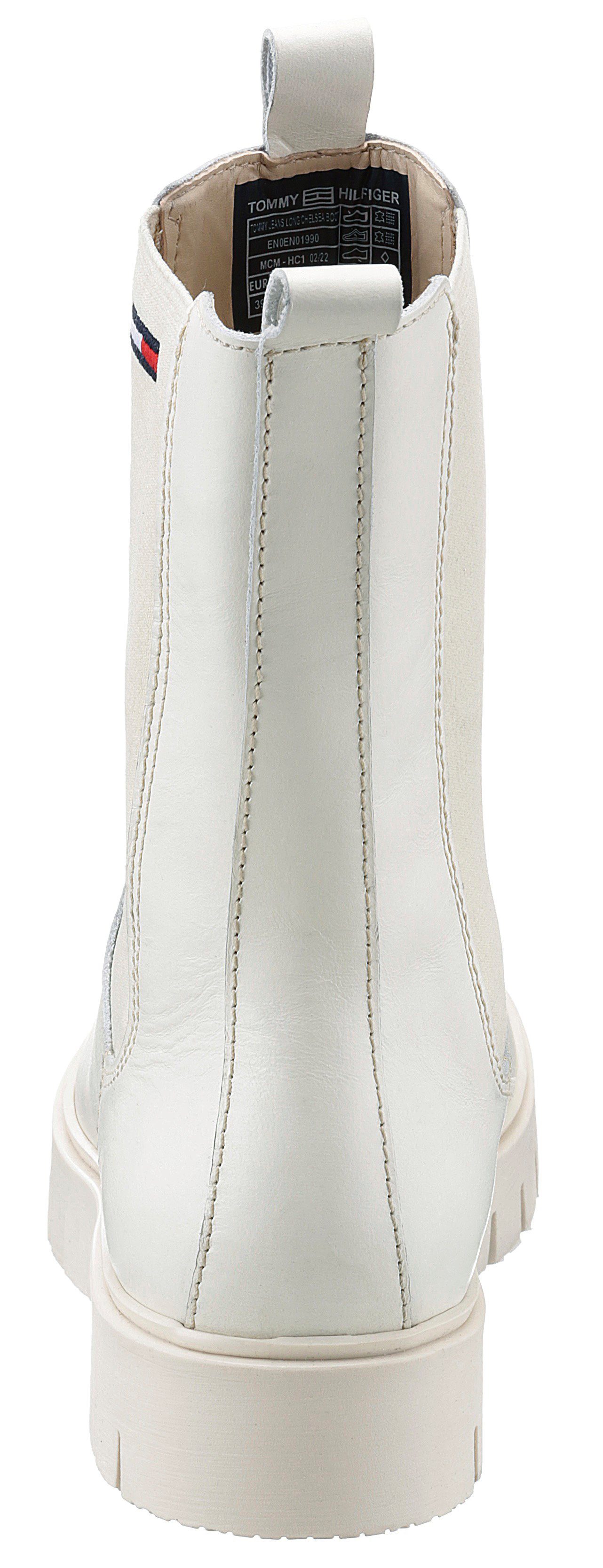 TOMMY offwhite JEANS Jeans beidseitigem CHELSEA Stretcheinsatz Chelseaboots mit Tommy BOOT LONG