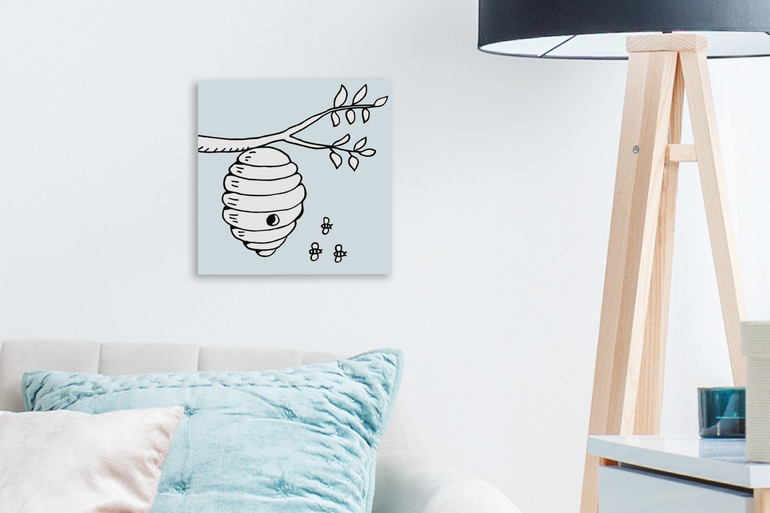 OneMillionCanvasses® und Cartoon-Illustration Bilder für Bienen Leinwandbild Schlafzimmer Bienenstock, St), einem von Leinwand (1 Wohnzimmer