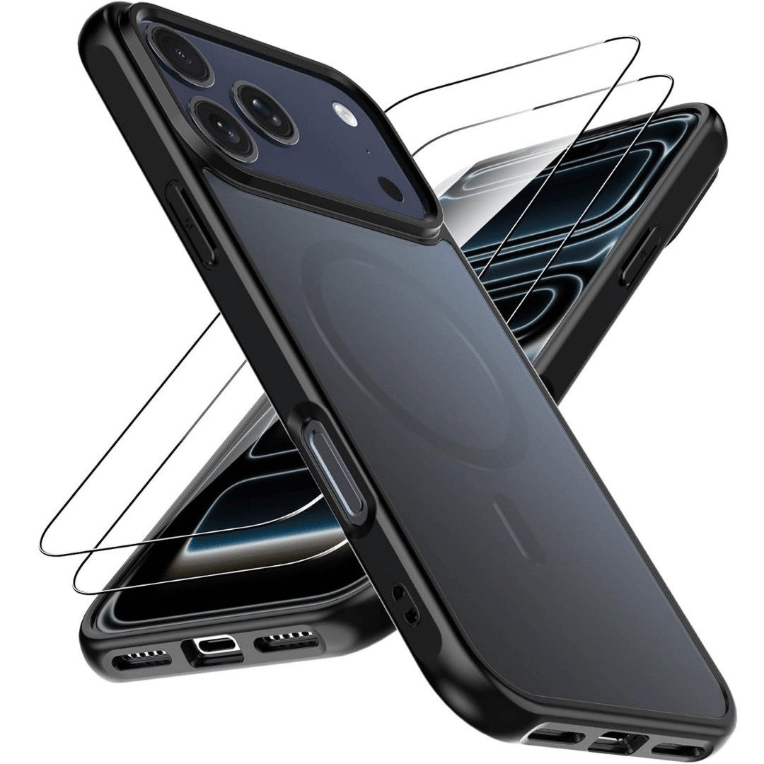 SmartUP Handyhülle + 2X Schutzglas für iPhone 17 Pro Max MagSafe Tasche Case Bumper 9H 6,9 Zoll, kompletter Rundumschutz