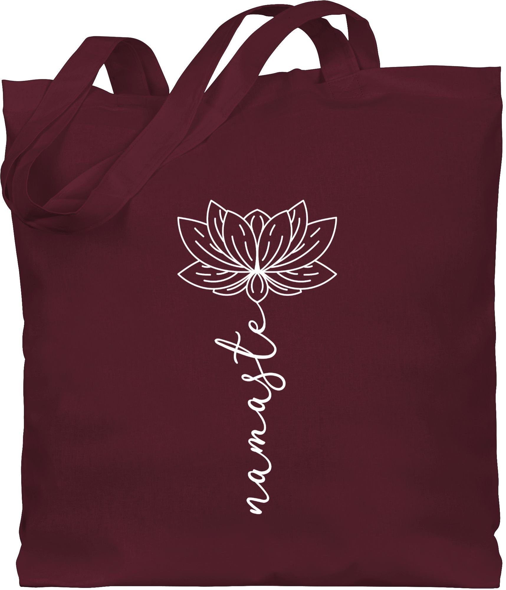 Shirtracer Umhängetasche Namaste Lotusblüte Yoga Chakra, Yoga und Wellness Geschenk 2 Bordeauxrot