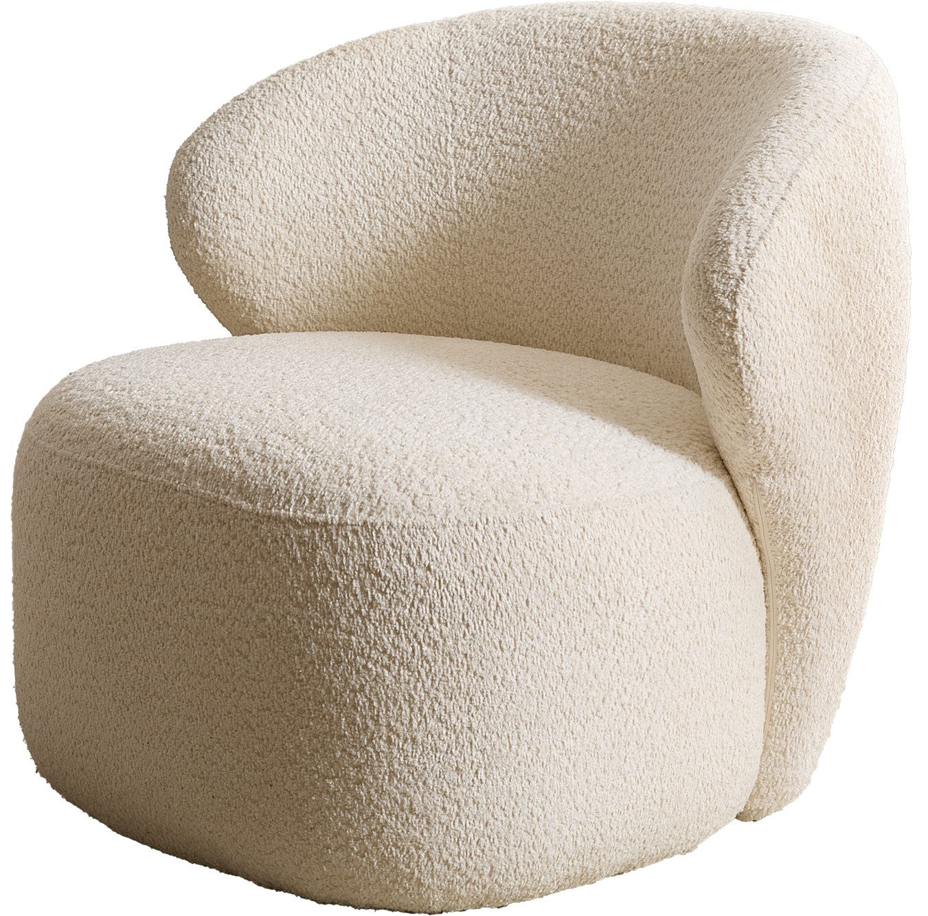 DELIFE Cocktailsessel Pulo, Bouclé Weiß 80x80 cm Loungesessel