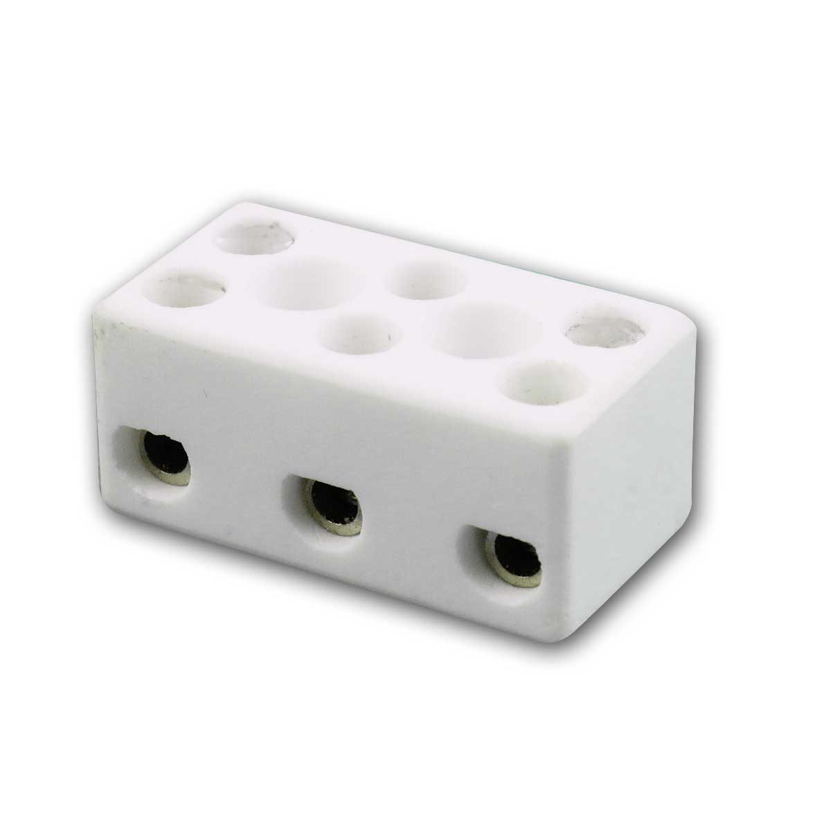 Sintron Lüsterklemme Porzellan Lüsterklemme, 3-Fach, 2,5mm², 15x34x18mm