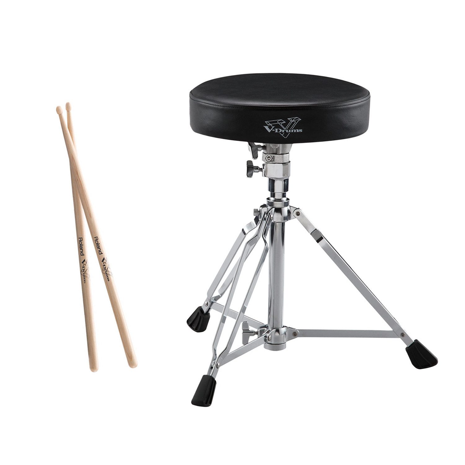 Roland Audio Schlagzeughocker Roland DAP2X Schlagzeughocker V-Drum Rundsitz inkl Schlagzeugstöcke (V-Drum Rundsitz), inkl Drumsticks