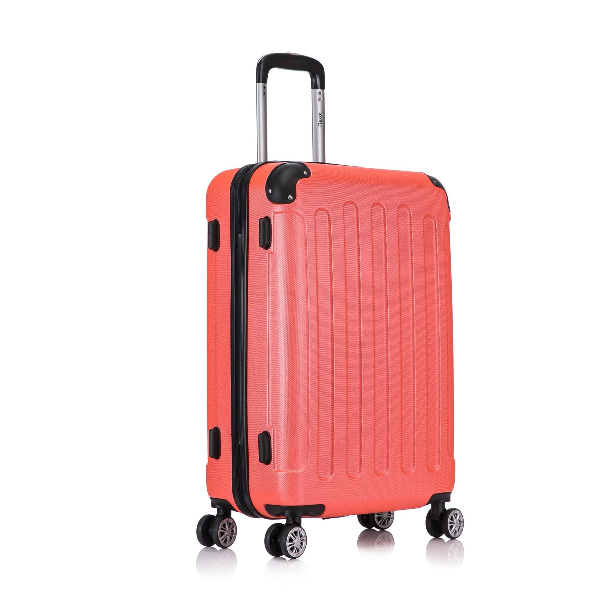 Flexot Hartschalen-Trolley F-2045 Kofferset, 360° Rollen, robuster Reisekoffer, Bordcase, 4 Rollen, Robuster und moderner Koffer mit vier 360° Rollen und Zahlen – Bild 3 von 5