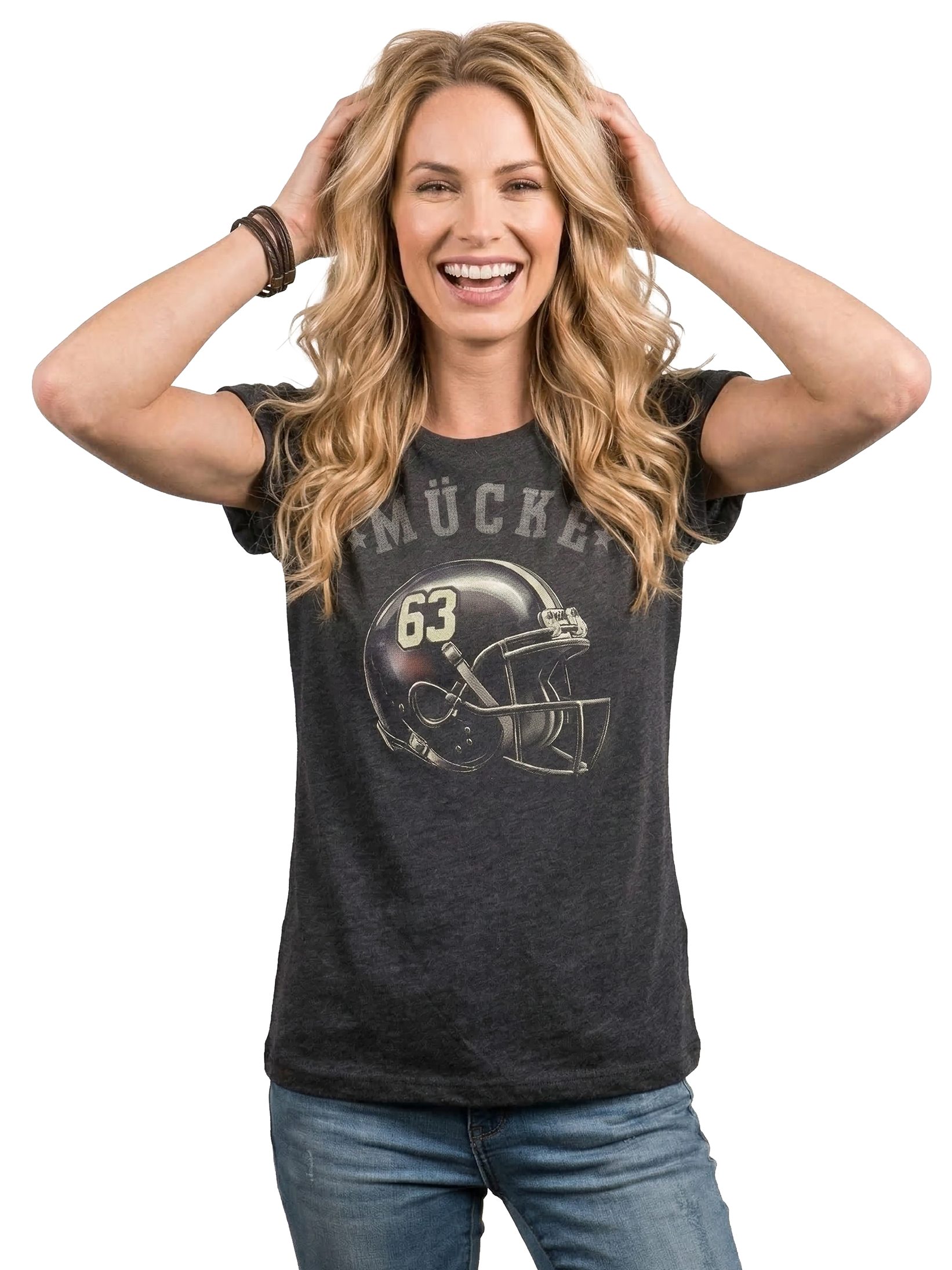 MAKAYA Print-Shirt American Football Trikot Damen Oberteile mit Aufdruck Mücke 63 (Schwarz, Blau, Grau, 34, 36, 38, 40, 42, 44, 46, 48, 50) große Größen