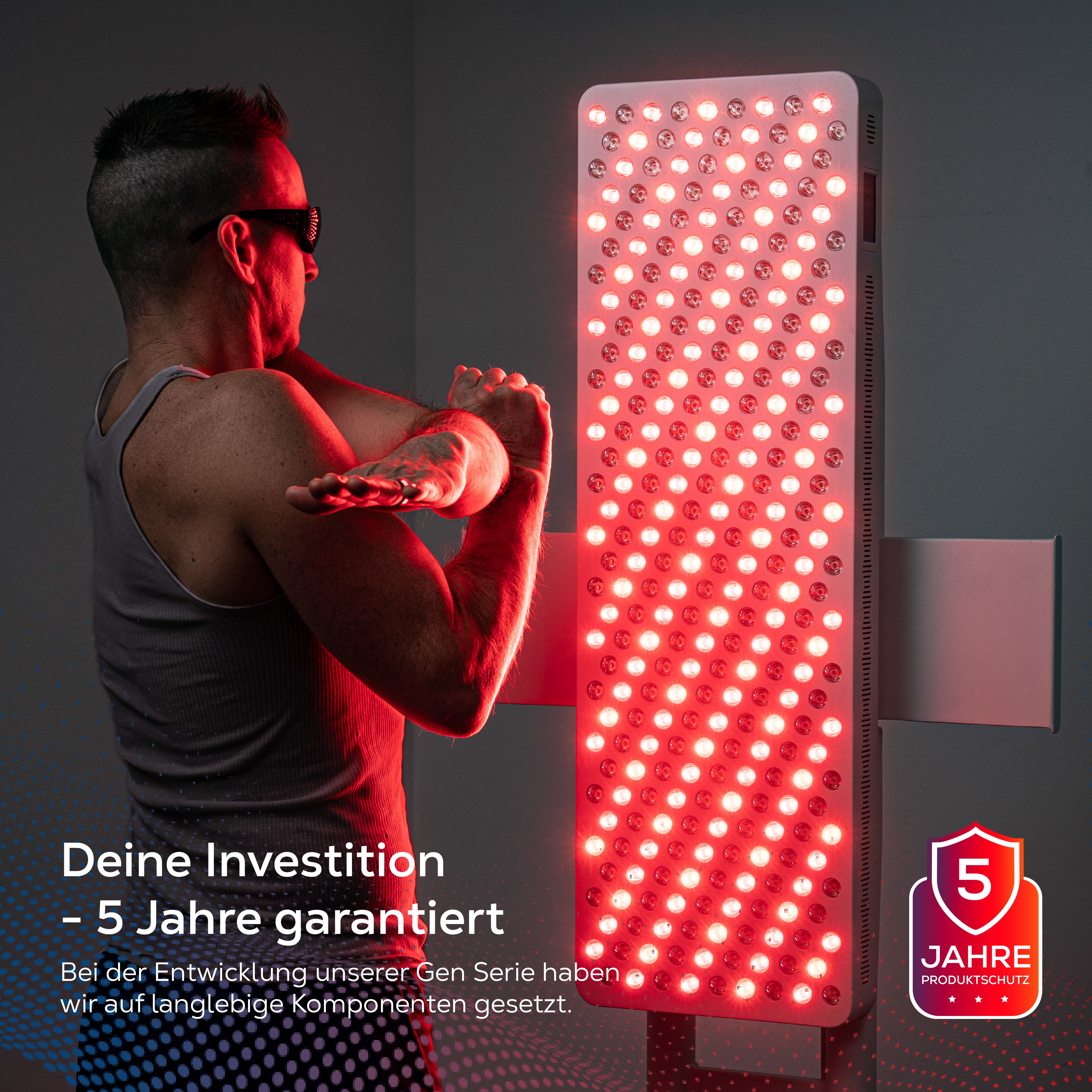 heilys® Rotlicht-Panel heilys® Gen300, entwickelt & getestet in Deutschland, mit 5 Jahren Garantie, Touchdisplay, modular erweiterbar, 6 Wellenlängen&dimmbar, Flickerfrei
