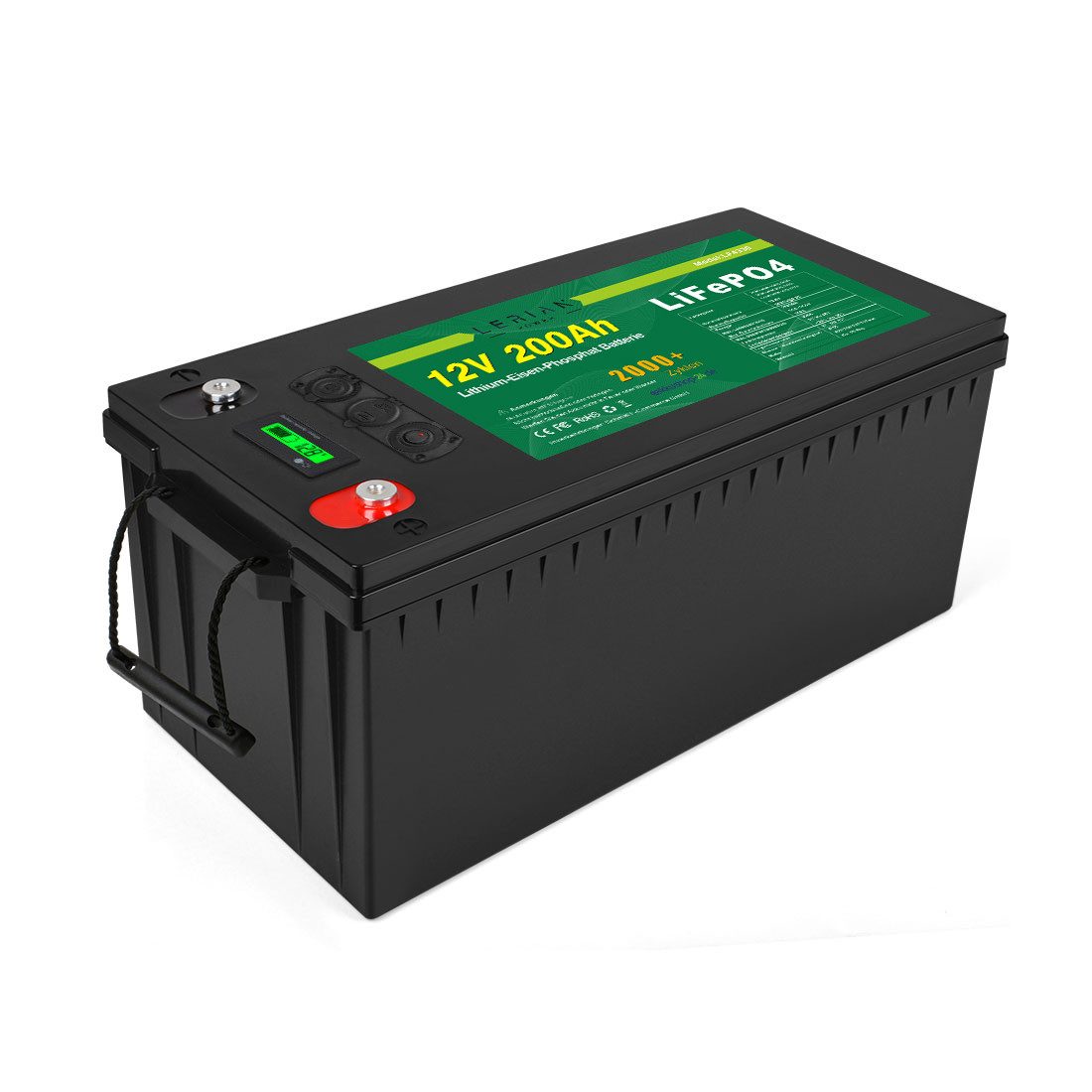 LERIAN POWER LiFePO4 Akku 12V 200Ah 200A LFP Batterie für Camping Boot Solar Akku