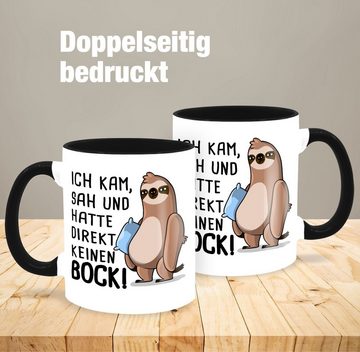 Shirtracer Tasse Hatte direkt keinen Bock - Faultier, Keramik, Statement