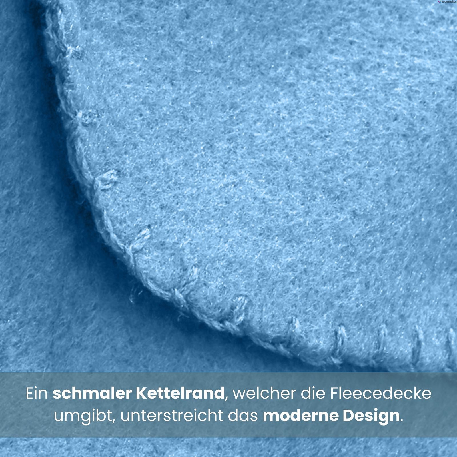 Wohndecke Polar-Fleece ca. 130x160, wometo, OEKO-TEX®, Fleecedecke mit Kettel-Einfassung & Anti-Pilling – Bild 4 von 5
