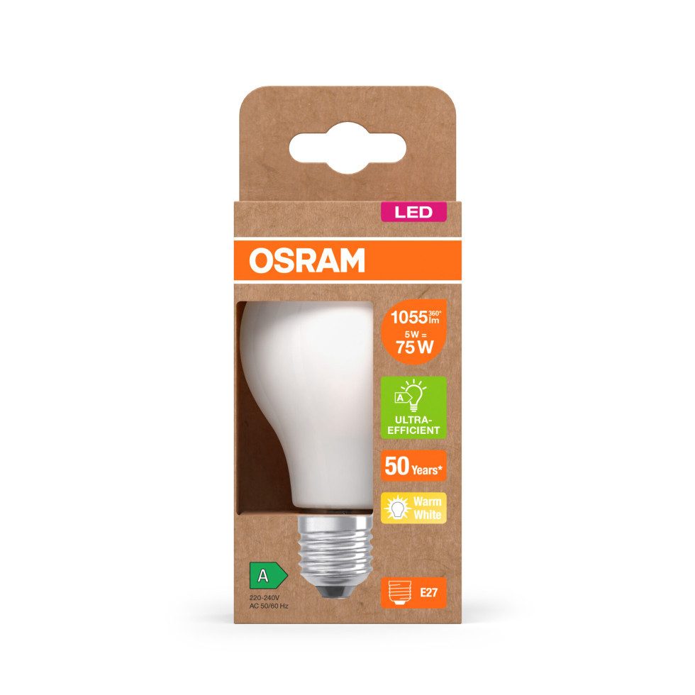 Osram LED-Leuchtmittel Osram LED Kolbenlampe Classic A75 2700K E27 EA 5W, Nicht dimmbar