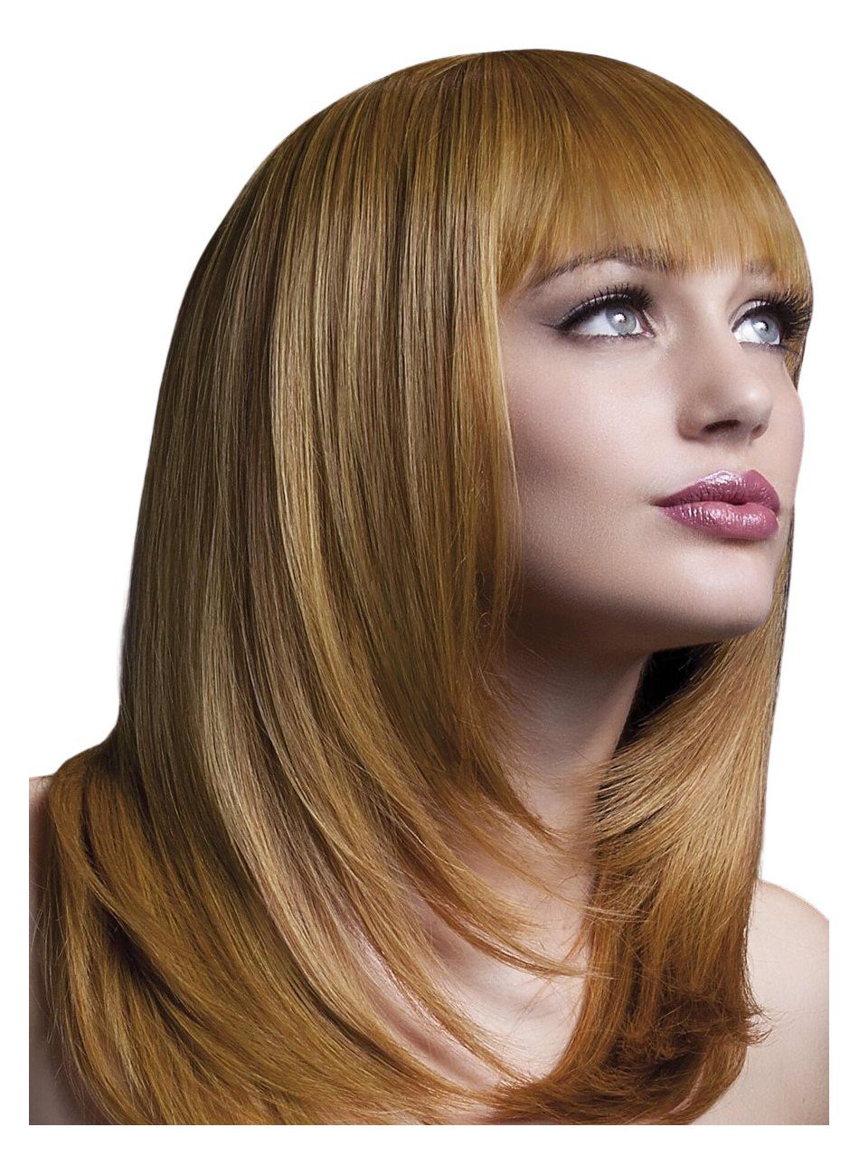 Smiffys Kostüm-Perücke Federschnitt kupfer - Kostüm Perücke für fasching, Hochwertige Kunsthaar-Perücken aus der Fever Wig Collection