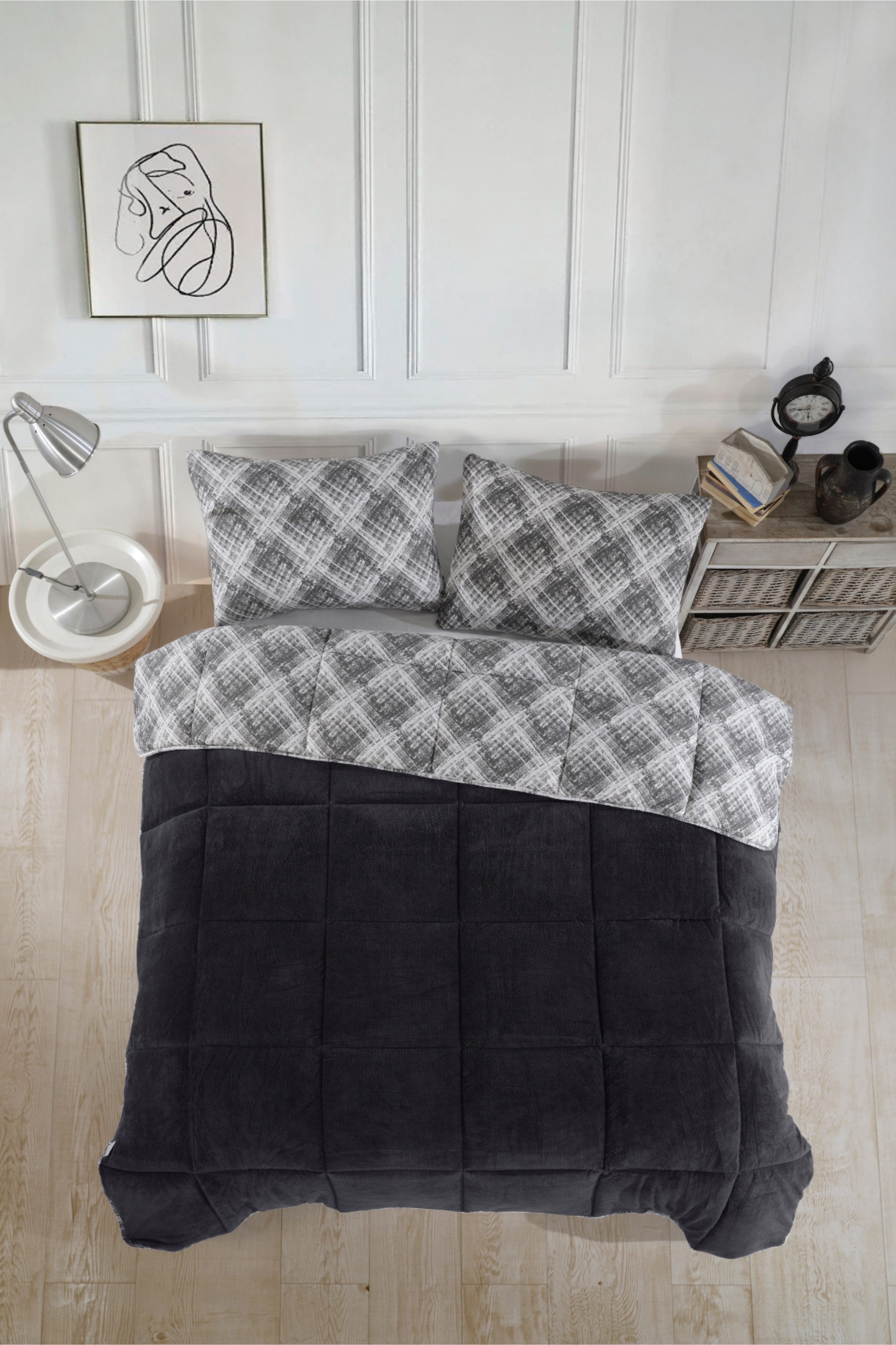 Formeya Einziehdecke Luxus Wellsoft Bettdecke 135x200 cm Wendbar mit Kissenbezug
