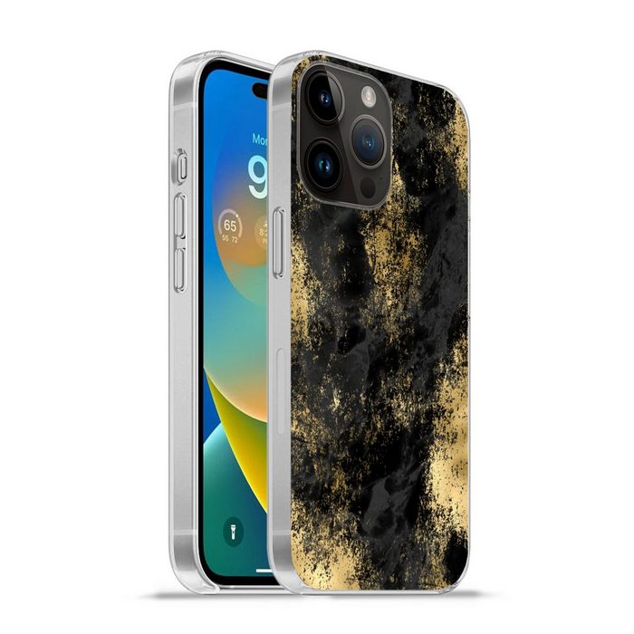 MuchoWow Handyhülle Gold - Farbe - Abstrakt - Schwarz Handyhülle Telefonhülle Apple iPhone 14 Pro