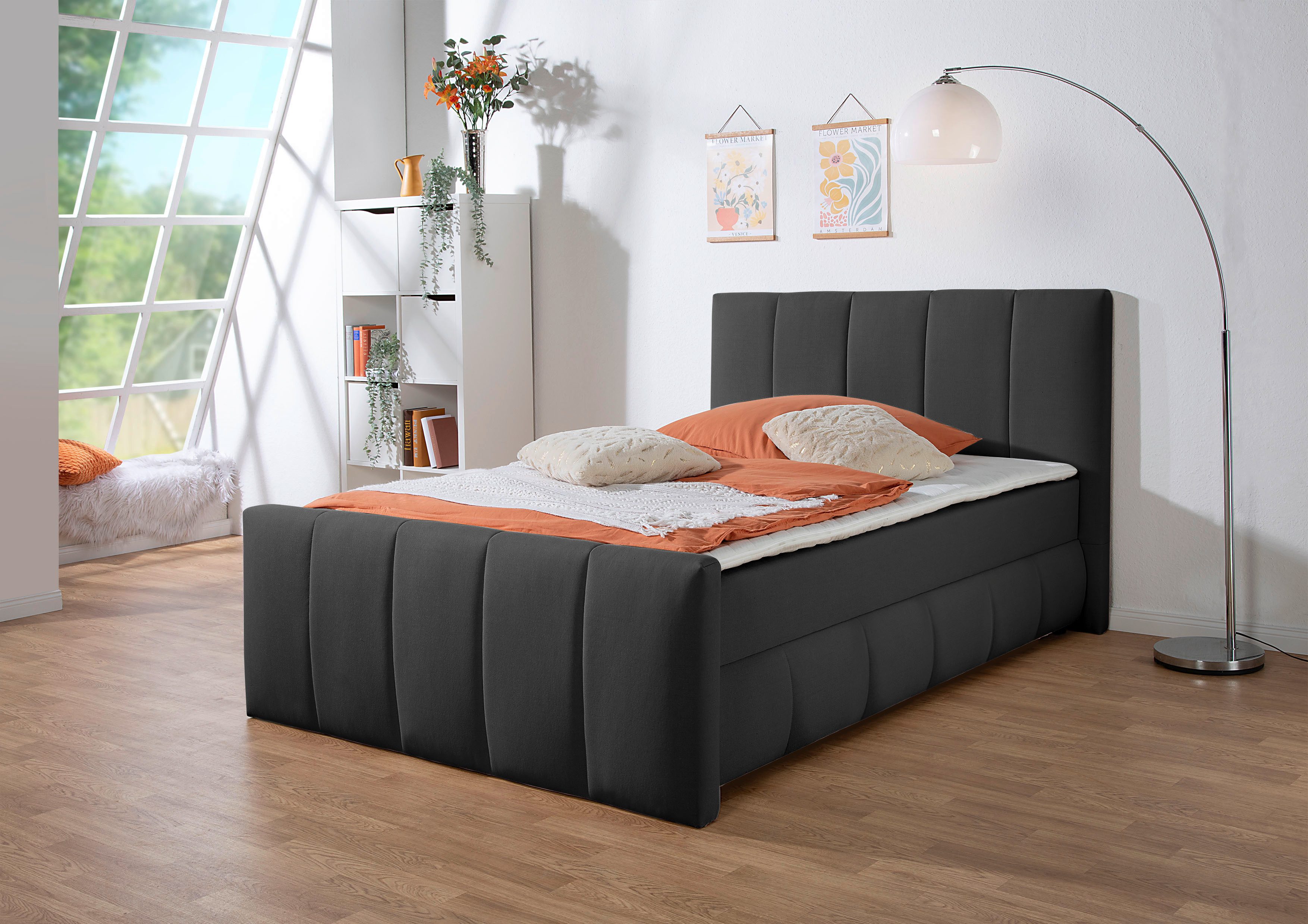 Home affaire Boxbett Hanelore inkl. Bettkasten und Topper, Boxbett mit Bettkasten und Fußteil, inkl. Topper