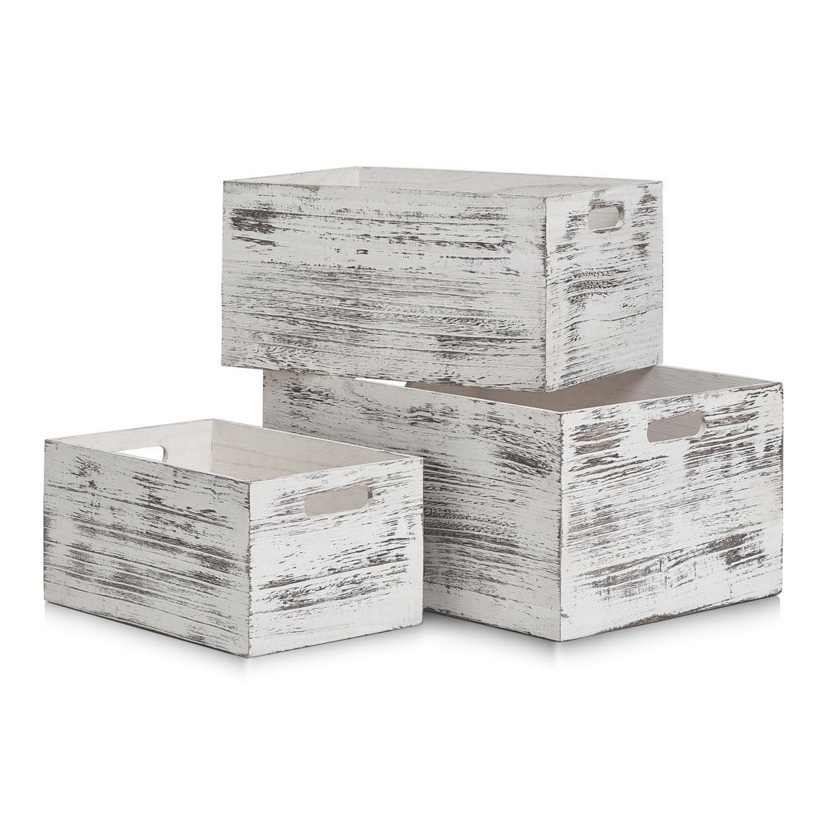 cm Aufbewahrungskiste weiß, Present 20,5 Holz, Zeller x weiß, Aufbewahrungskorb "Rustic x 30 40