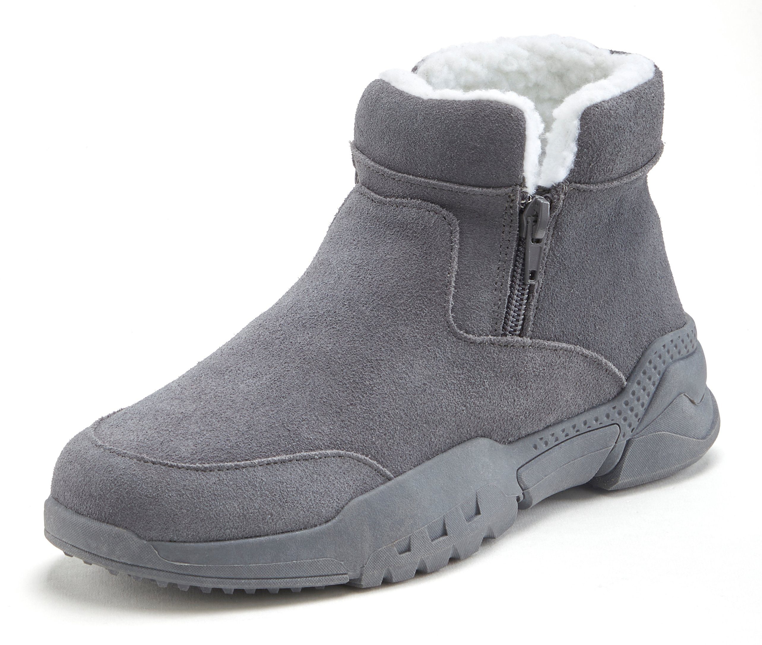 Vivance by Lascana Stiefelette aus Veloursleder und mit Warmfutter, Winterstiefel, Stiefel, Boots