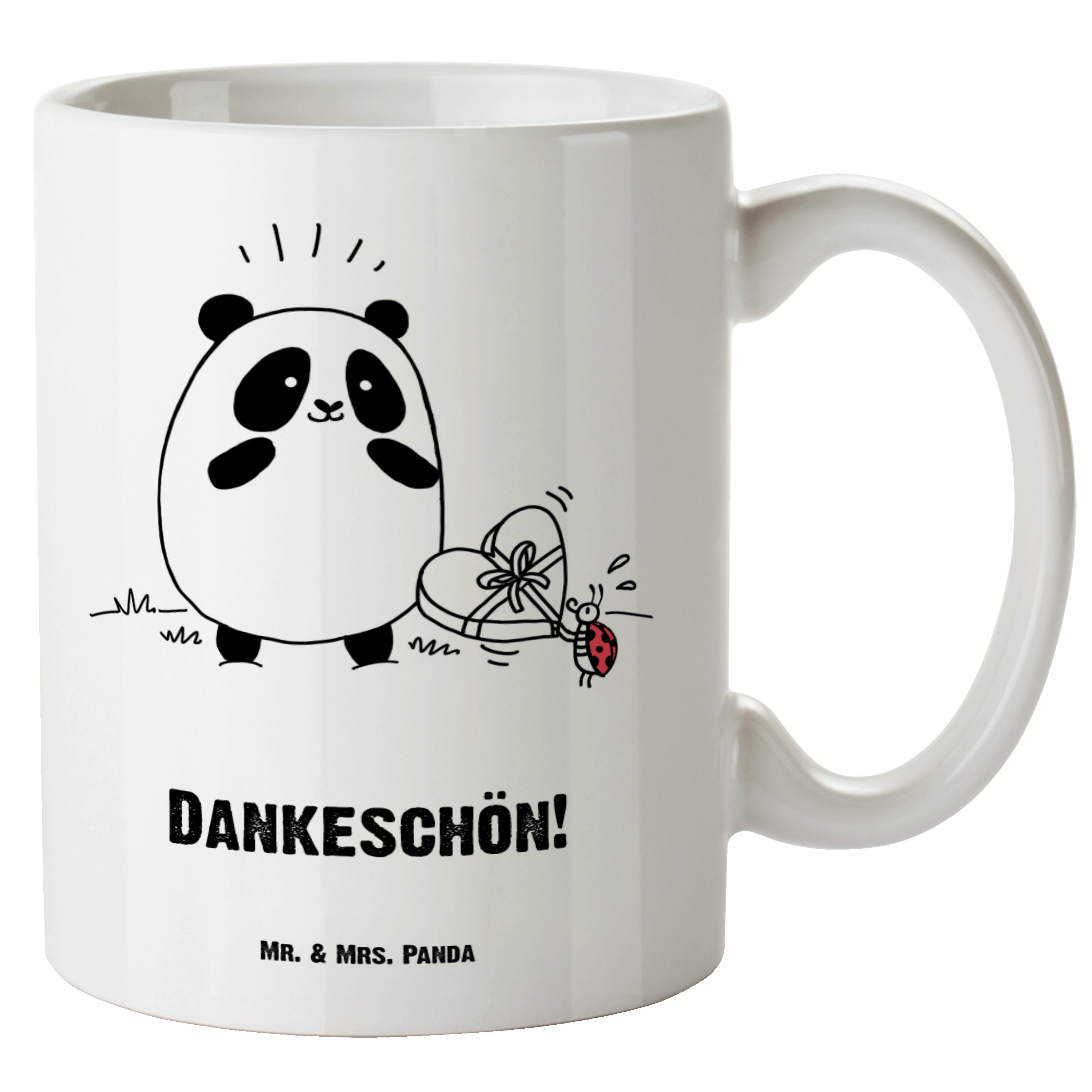 Mr. & Mrs. Panda Tasse Geschenk, - XL Becher, XL spülm, Easy Dankeschön & Peasy - Weiß Tasse, XL Tasse Keramik