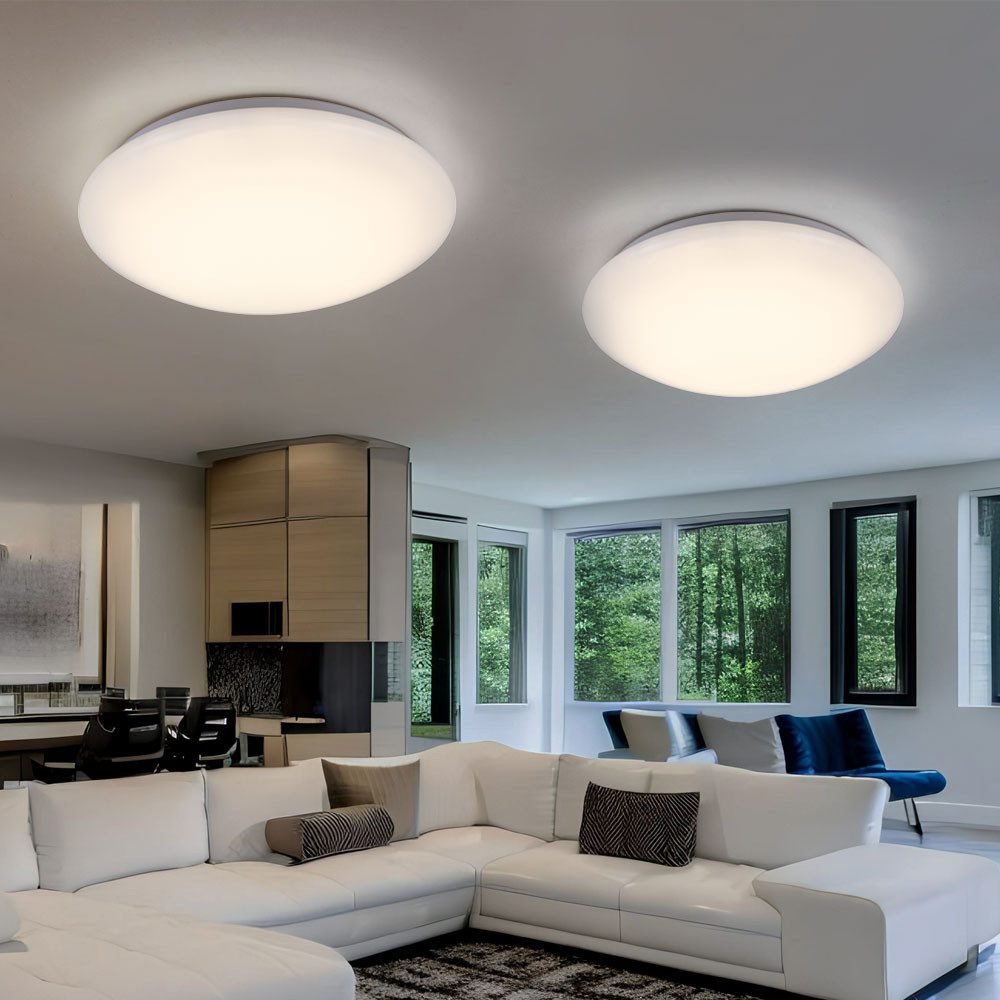 GLOBO LIGHTING LED Deckenleuchte, Leuchtmittel inklusive, Warmweiß, Deckenleuchte Deckenlampe LED weiß Wohnzimmerleuchte Metall 2x