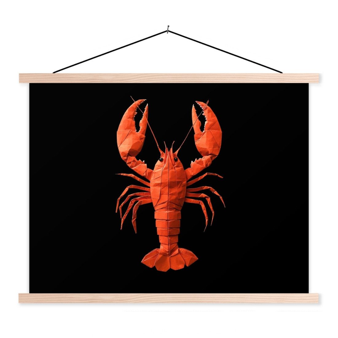Poster Hummer - Papier - Origamipapier - Rot