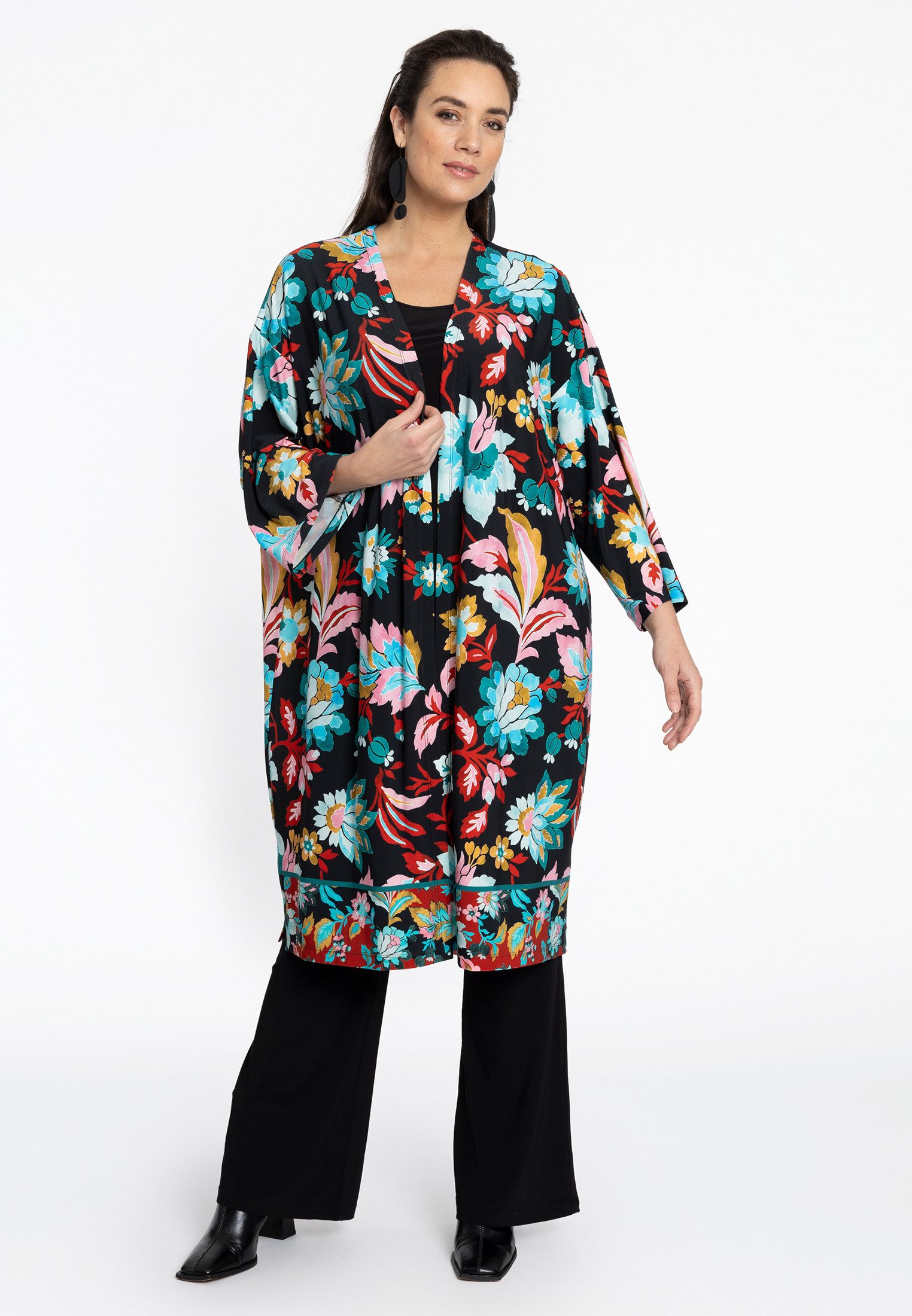 YOEK Strickponcho Damen Kimono Große Größen