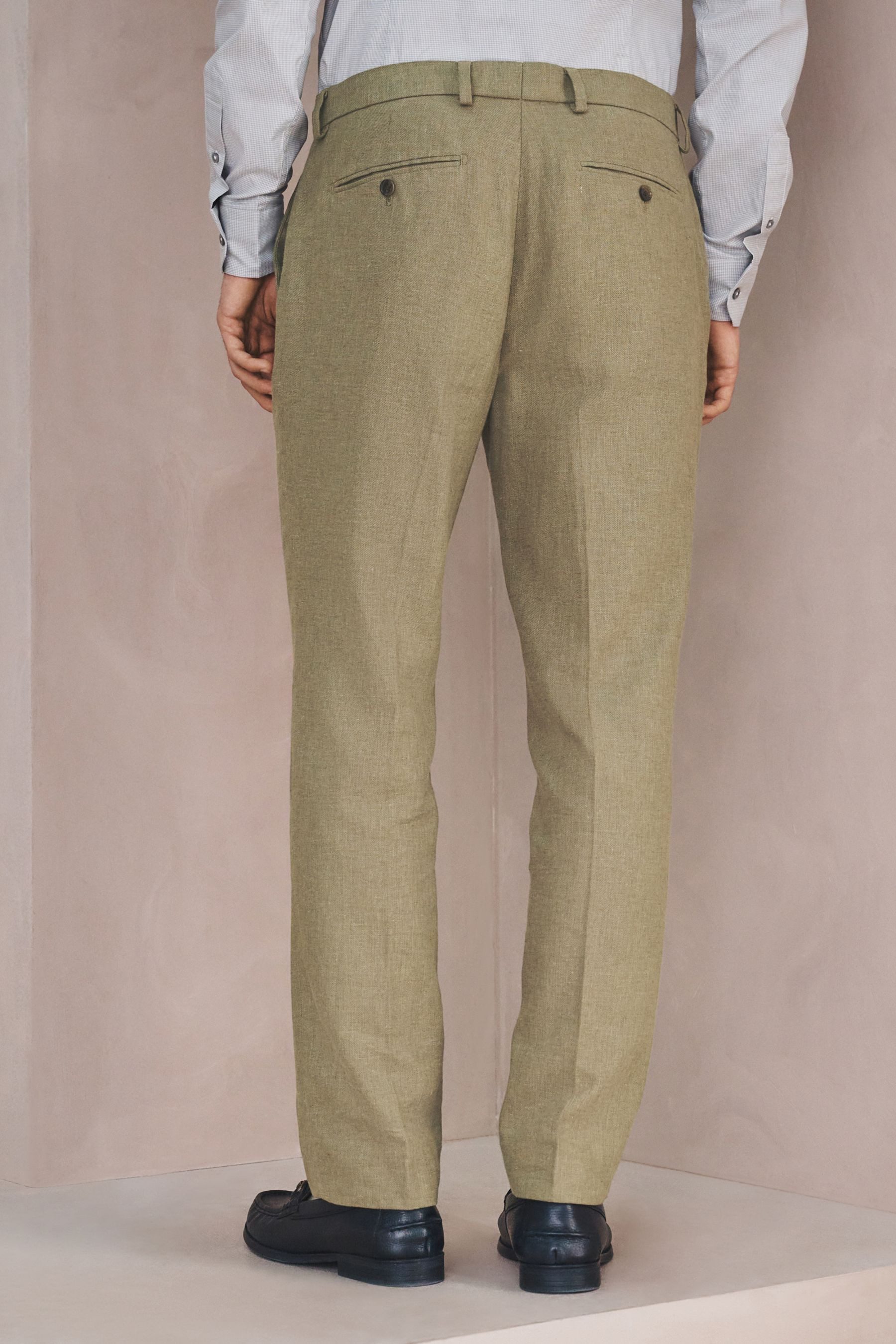 Next Anzughose Strukturierte Tailored Fit Anzughose aus Leinenmix (1-tlg)