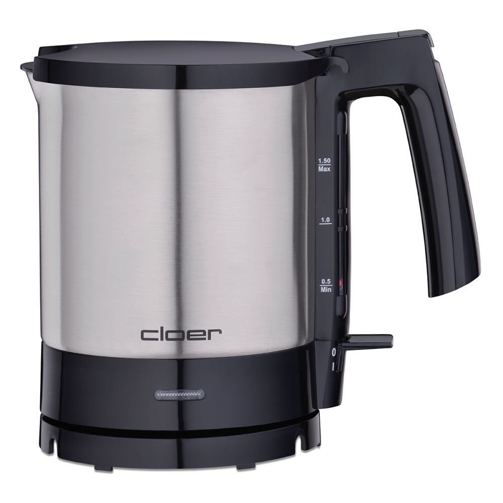 Cloer Wasserkocher 4710 - Wasserkocher - schwarz/edelstahl, 1,5 l, 1800 W