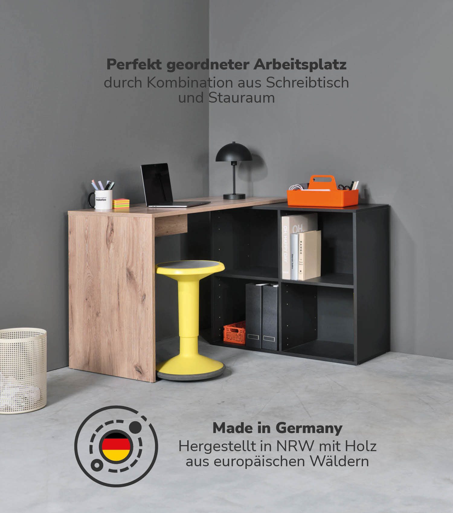 mokebo Eckschreibtisch Der Produktive (mit 4 günstig online kaufen