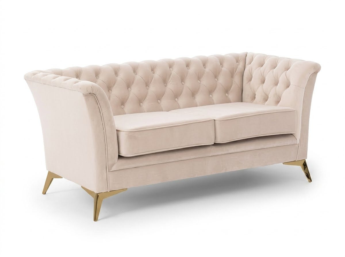JVmoebel Chesterfield-Sofa Beiges Chesterfield Wohnzimmer-Set 3+2+1-Sitzer Sofas Sessel, 3 Teile, Made in Europa