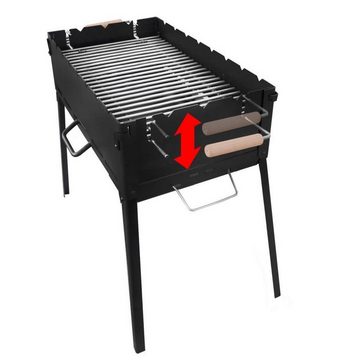 4BIG.fun Holzkohlegrill Holzkohlegrill Schaschlik Mangal BBQ für 8 Spieße