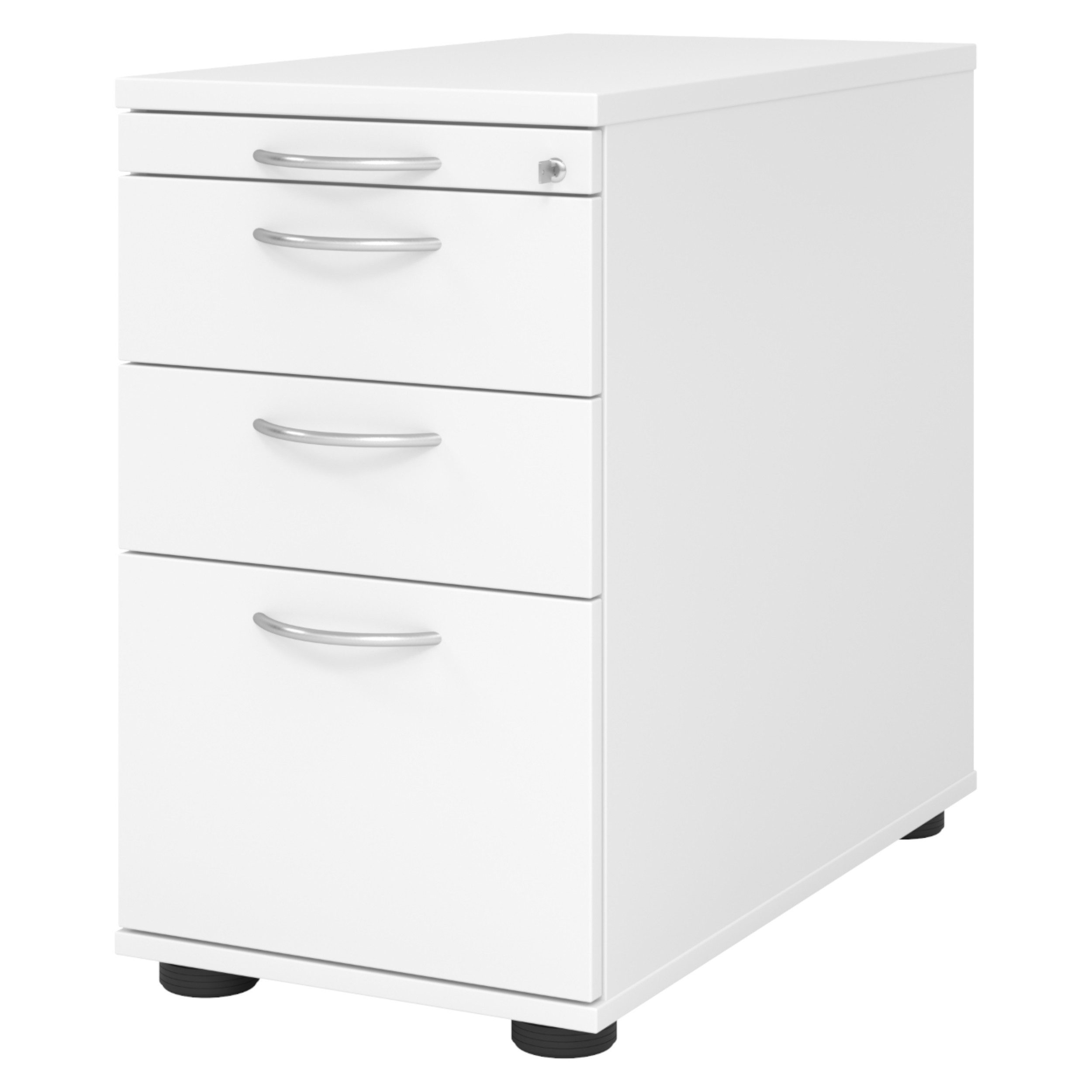bümö Container office Standcontainer - mit Hängeregistratur Dekor: Weiß mit Bogengriff (Metall)