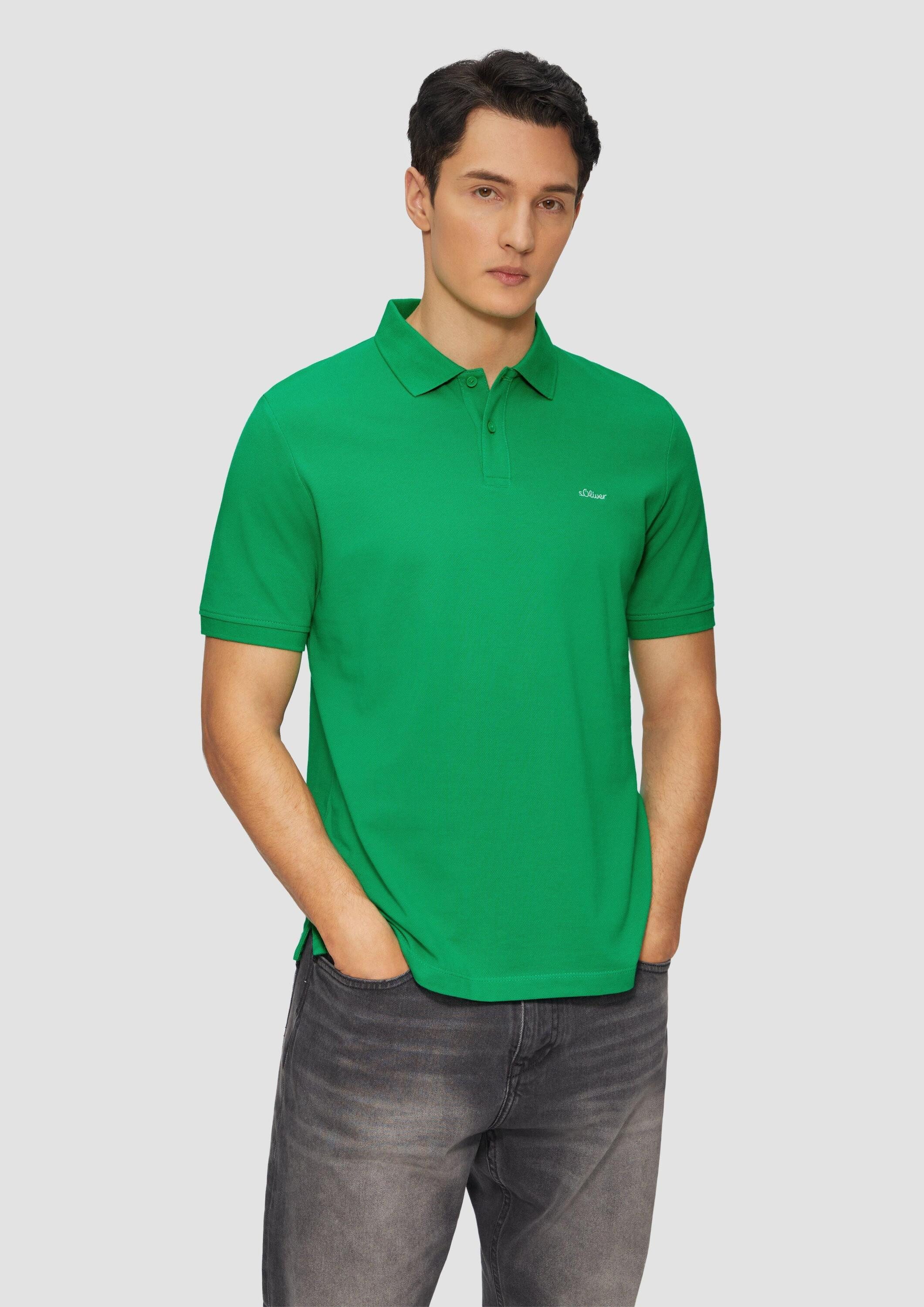s.Oliver Kurzarmshirt Polo-Shirt Poloshirt aus Baumwollpiqué günstig online kaufen
