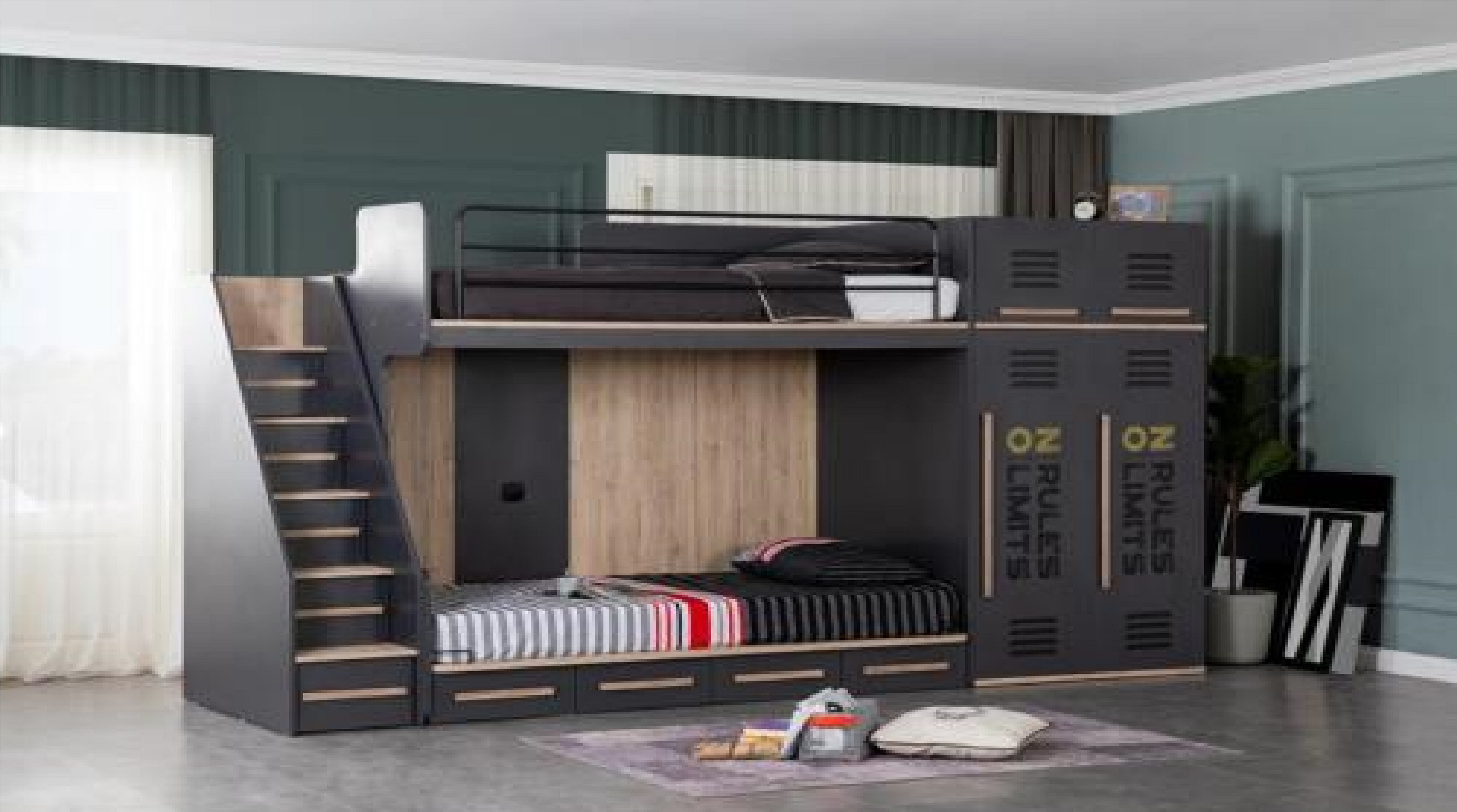 JVmoebel Etagenbett Elegantes Kinderzimmer Bett Etagen Hochbett Luxus Jugendbett Кровати, Made in Europa