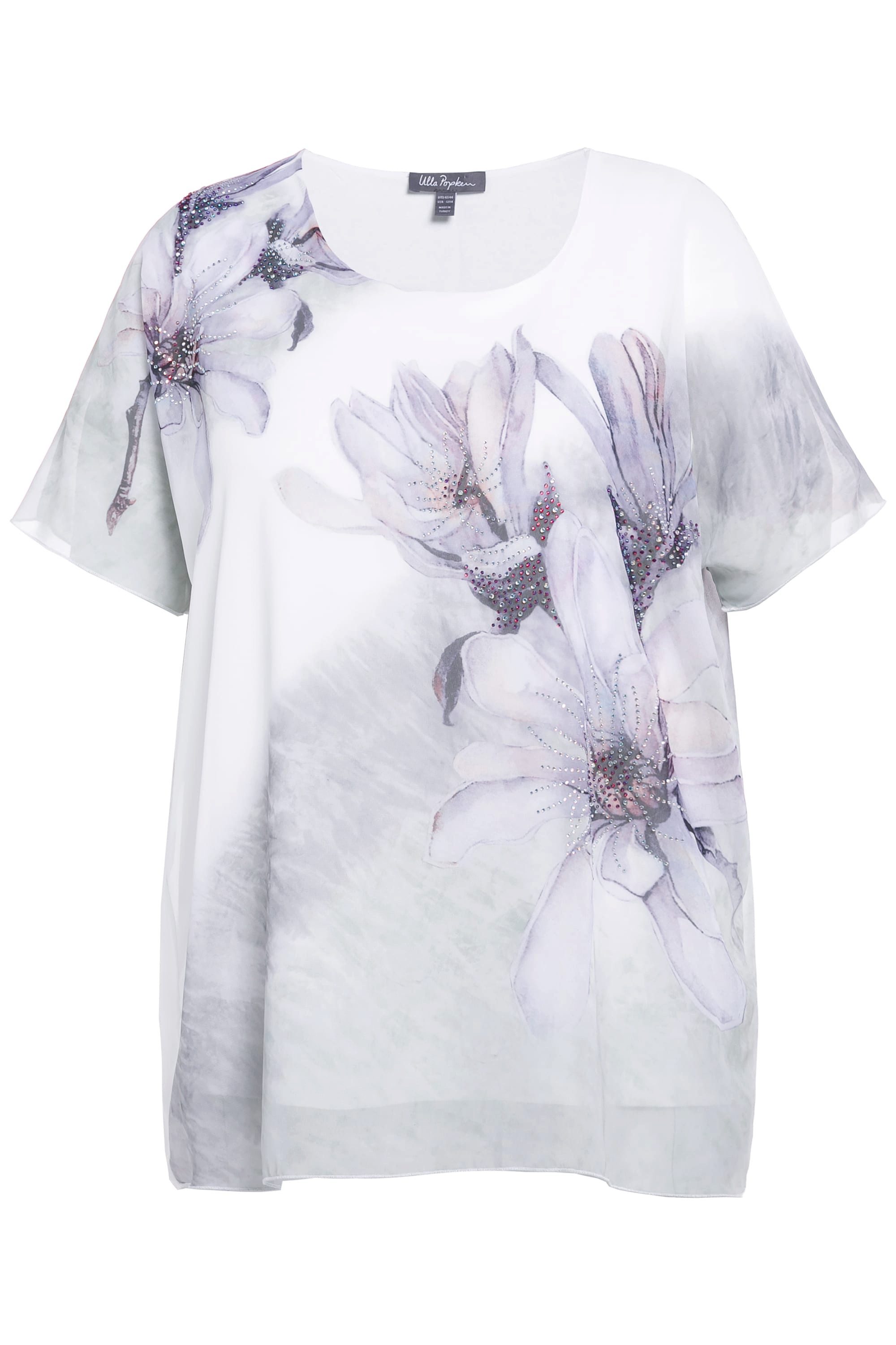 Ulla Popken Longbluse Bluse doppellagig Blüten günstig online kaufen