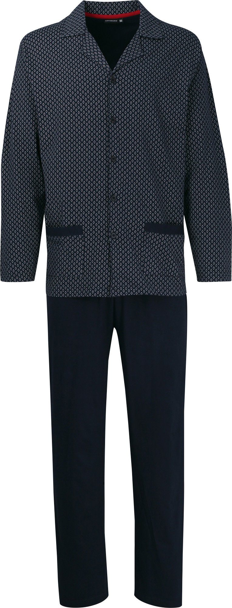 GÖTZBURG Pyjama Herren-Schlafanzug Single-Jersey gemustert günstig online kaufen
