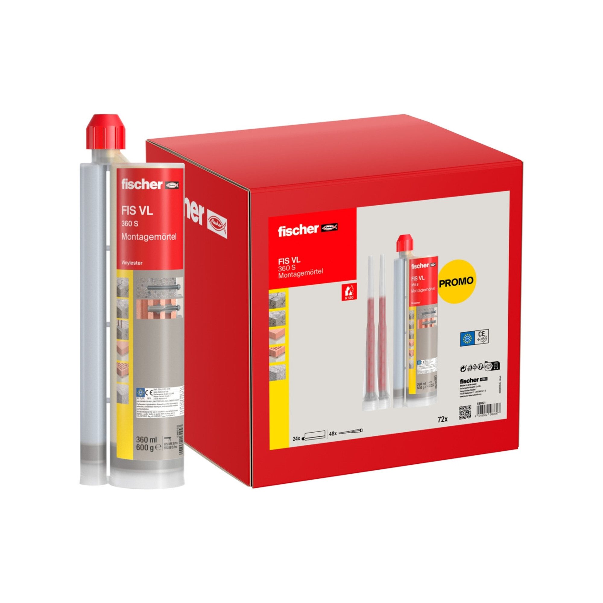 fischer Dübel-Set fischer Montagemörtel FIS VL 360ml S UMK (24 Stück im Karton)