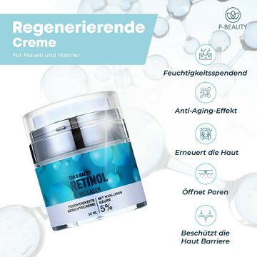 P-Beauty Cosmetic Accessories Anti-Aging-Creme Retinol Creme Anti-Falten mit Hyaluronsäure Kollagen Aloe Vera, 1-tlg.