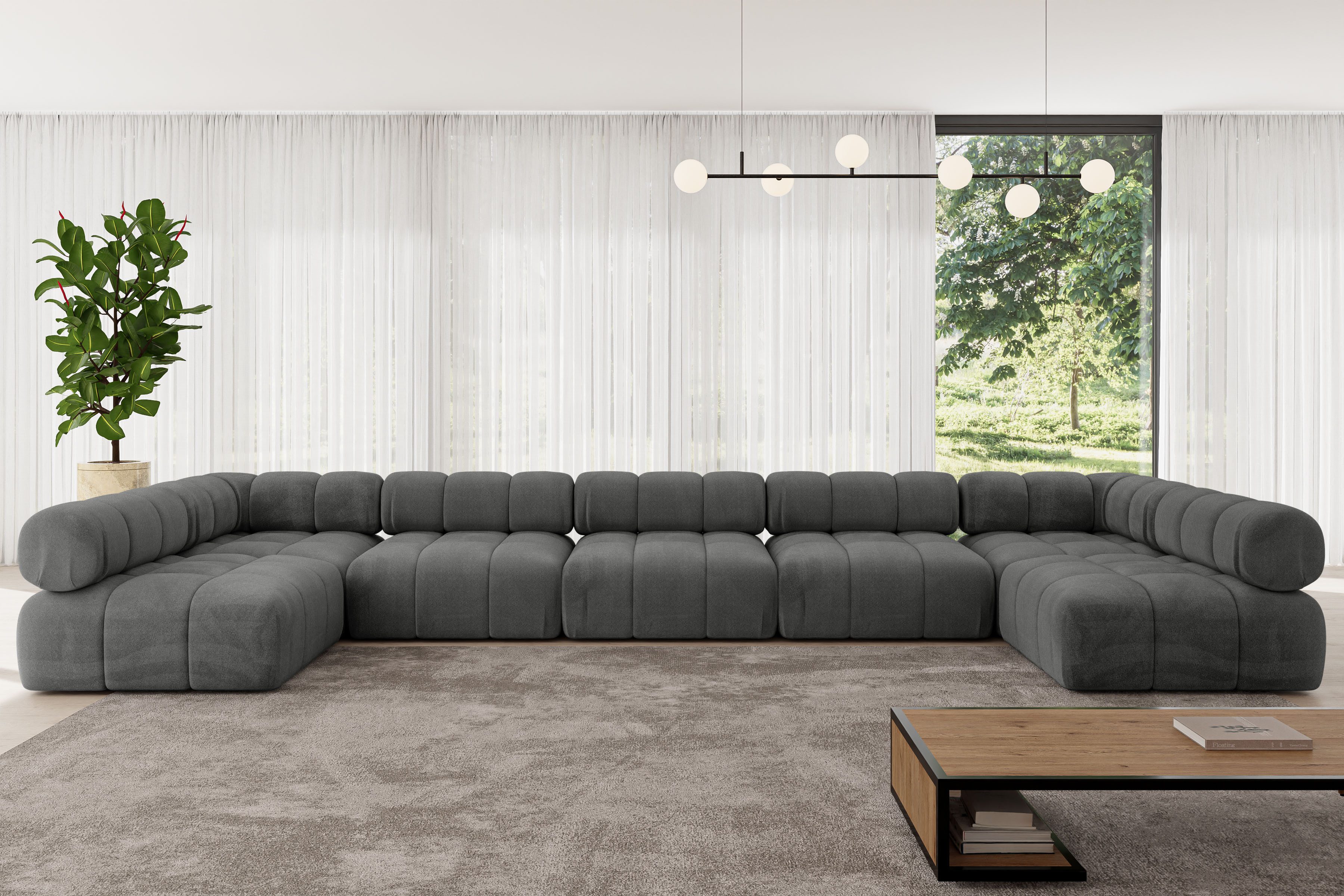 ALTDECOR Wohnlandschaft Garvo-U3, Corner Sofa U-Form Vielseitige Sofa Wohnlandschaft Wohnzimmer, Sofa Praktische Bequeme Funktionsecke Couch L-Form Eckcouch