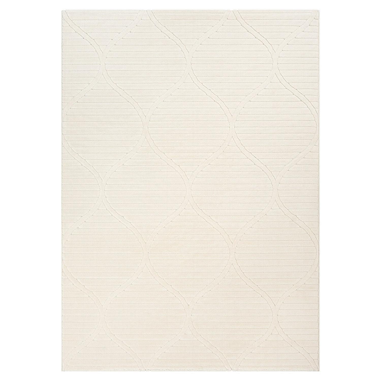 merinos Teppich LA PALMA, 120 x 160 cm, Creme, Wabenoptik, rechteckig, Höhe: 10 mm