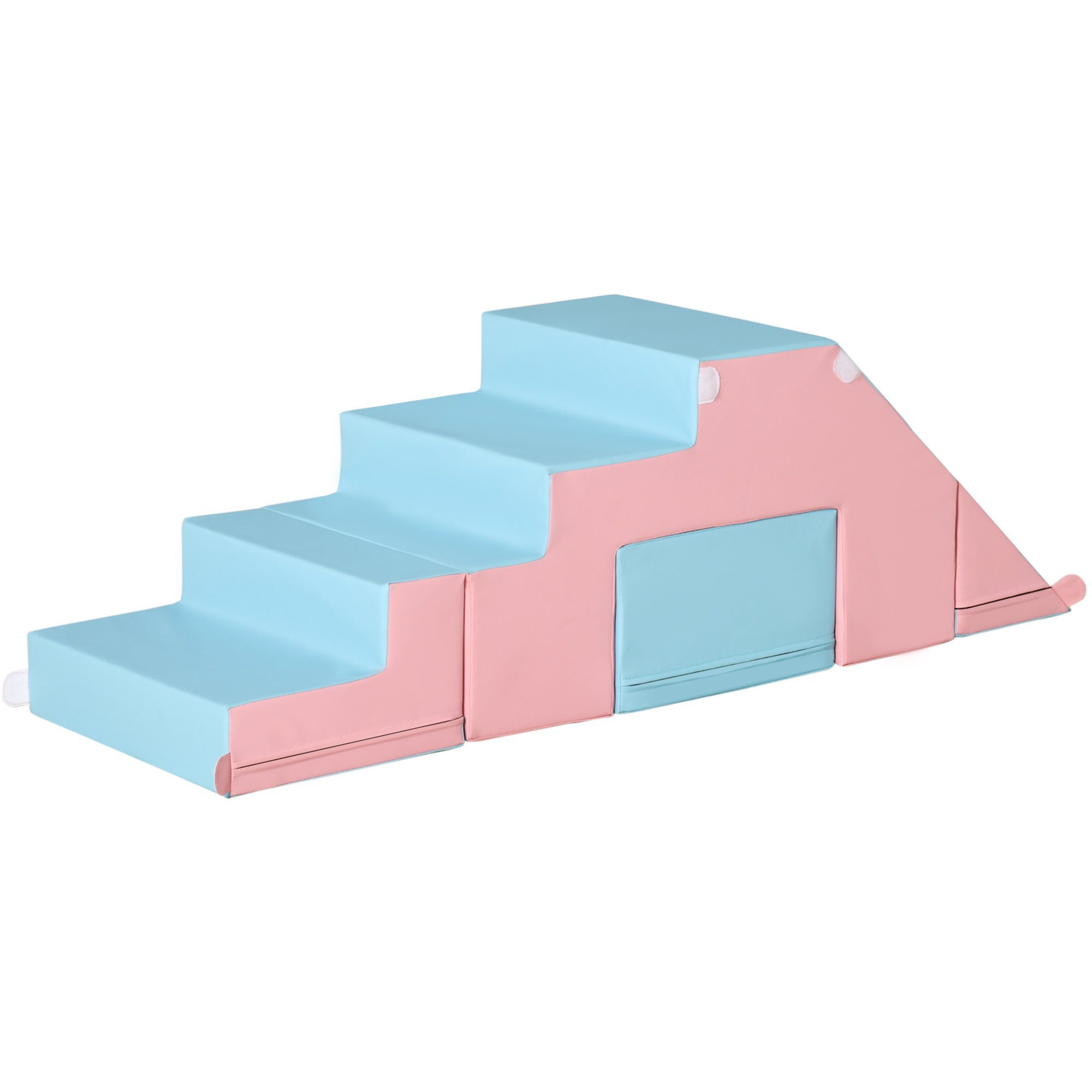 Bausteine Rutsche rekonfigurierbares Design Kunstleder EPE Rosa+Blau Spielbausteine