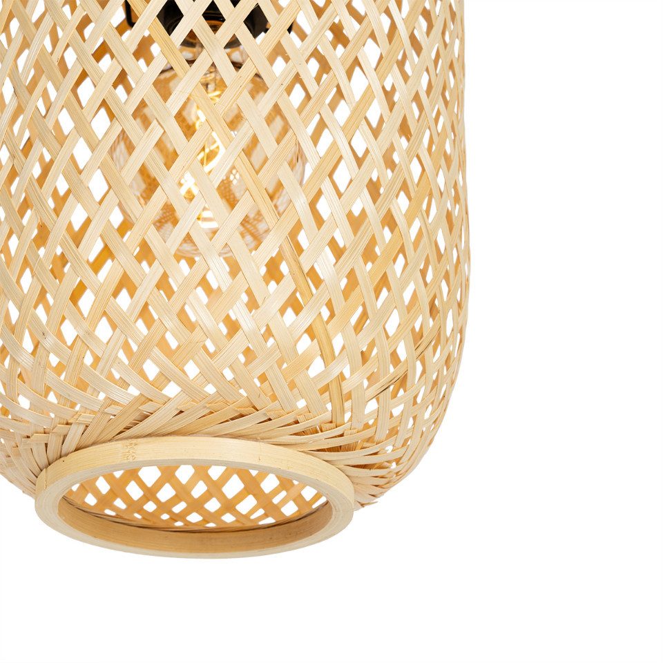 Qazqa Stehlampe Yvonne smart, Dimmbar, LED wechselbar, Extra-Warmweiß, QAZQA Stehlampe, e27, Naturel, Bamboo, Orientalisch