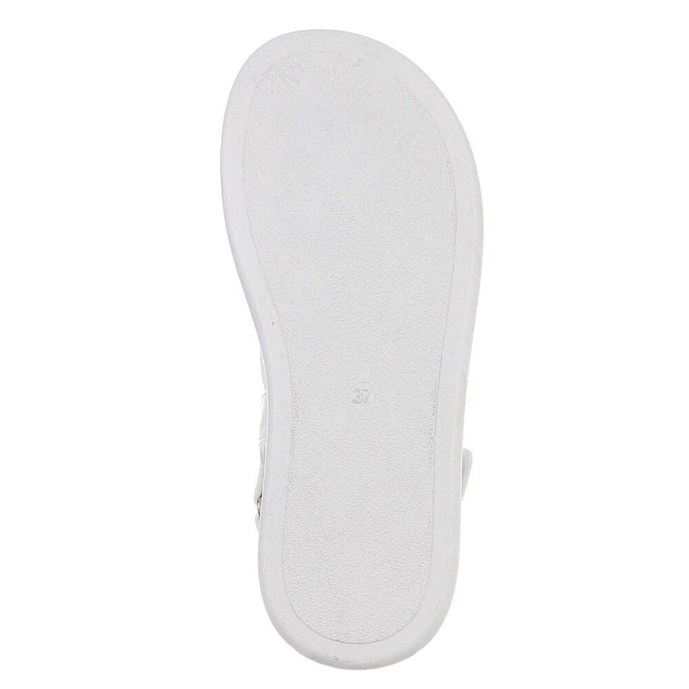 Ital-Design Modische Damen Sandalen mit Mesh-Oberfläche für den Sommer Riemchensandalette (89852440) Flach Riemchensandalen in Weiß