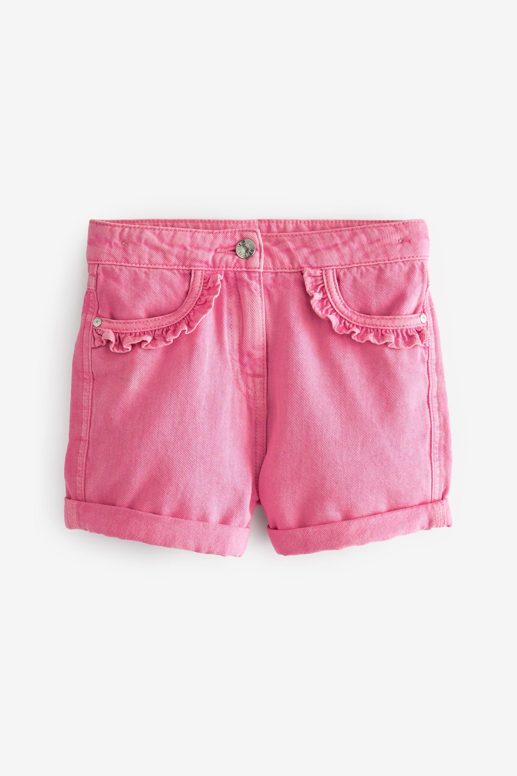 Jeansshorts Next Rüschentasche Pink Jeansshorts (1-tlg) mit