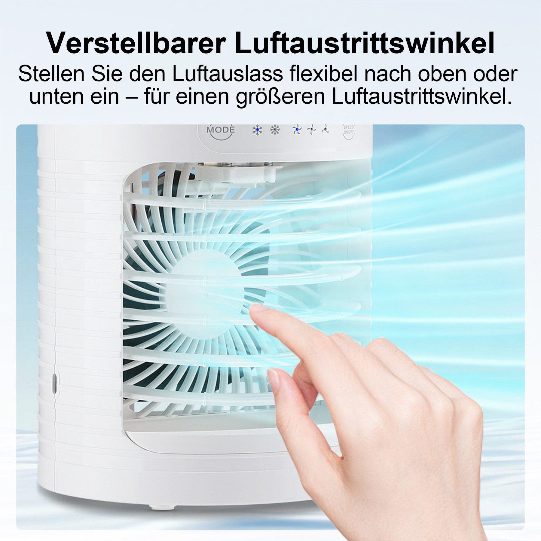 Senmudi Ventilatorkombigerät Tragbarer Luftkühler,Mini Persönliche Klimaanlage Ventilator, mit 600ml Wassertank 3 Windgeschwindigkeiten & Sprühfunktion für Büro