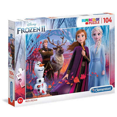 Disney Frozen Puzzle Kinder Puzzle 104 Teile Disney Frozen II Eiskönigin Supercolor, 104 Puzzleteile