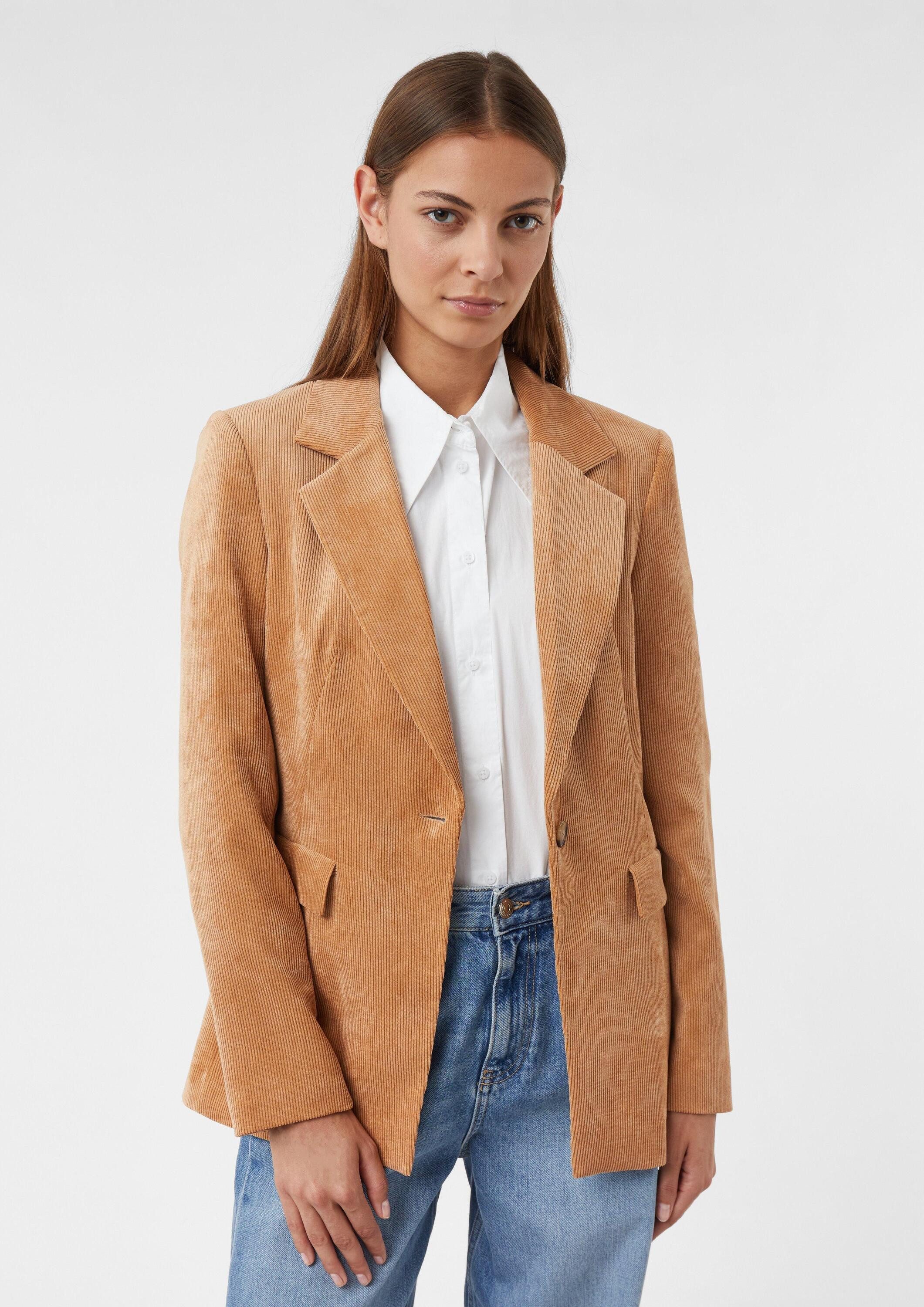 comma Jackenblazer Indoor-Blazer Antaillierter Cord-Blazer