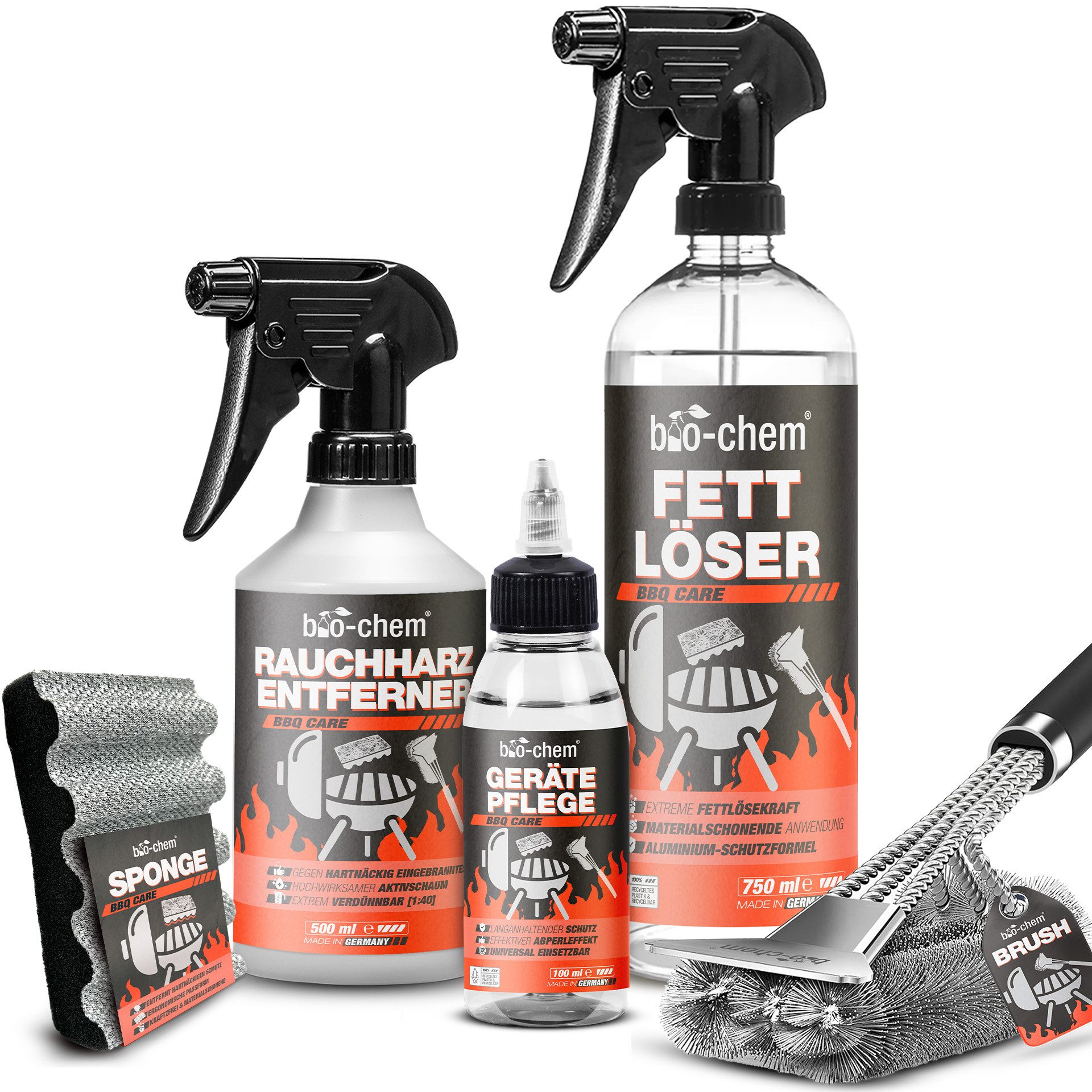 Grill- & Backofen Reinigungsset 5-teilig – Reinigung +Pflege + Zubehör Grillreiniger